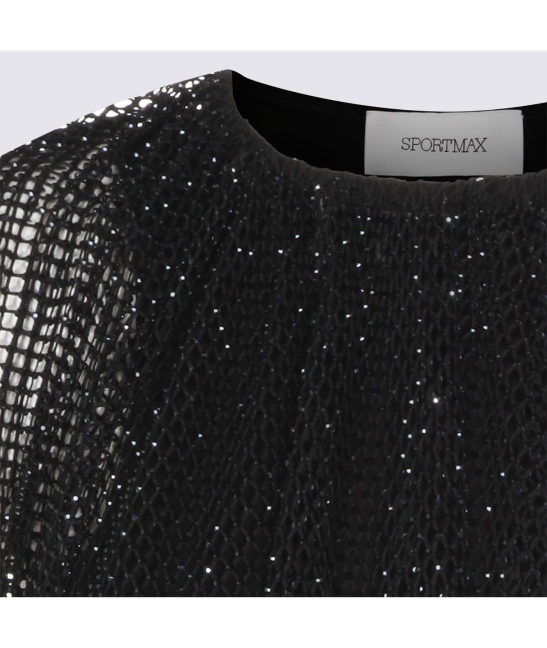 SPORTMAX Черная полиэстеровая майка, фото 3