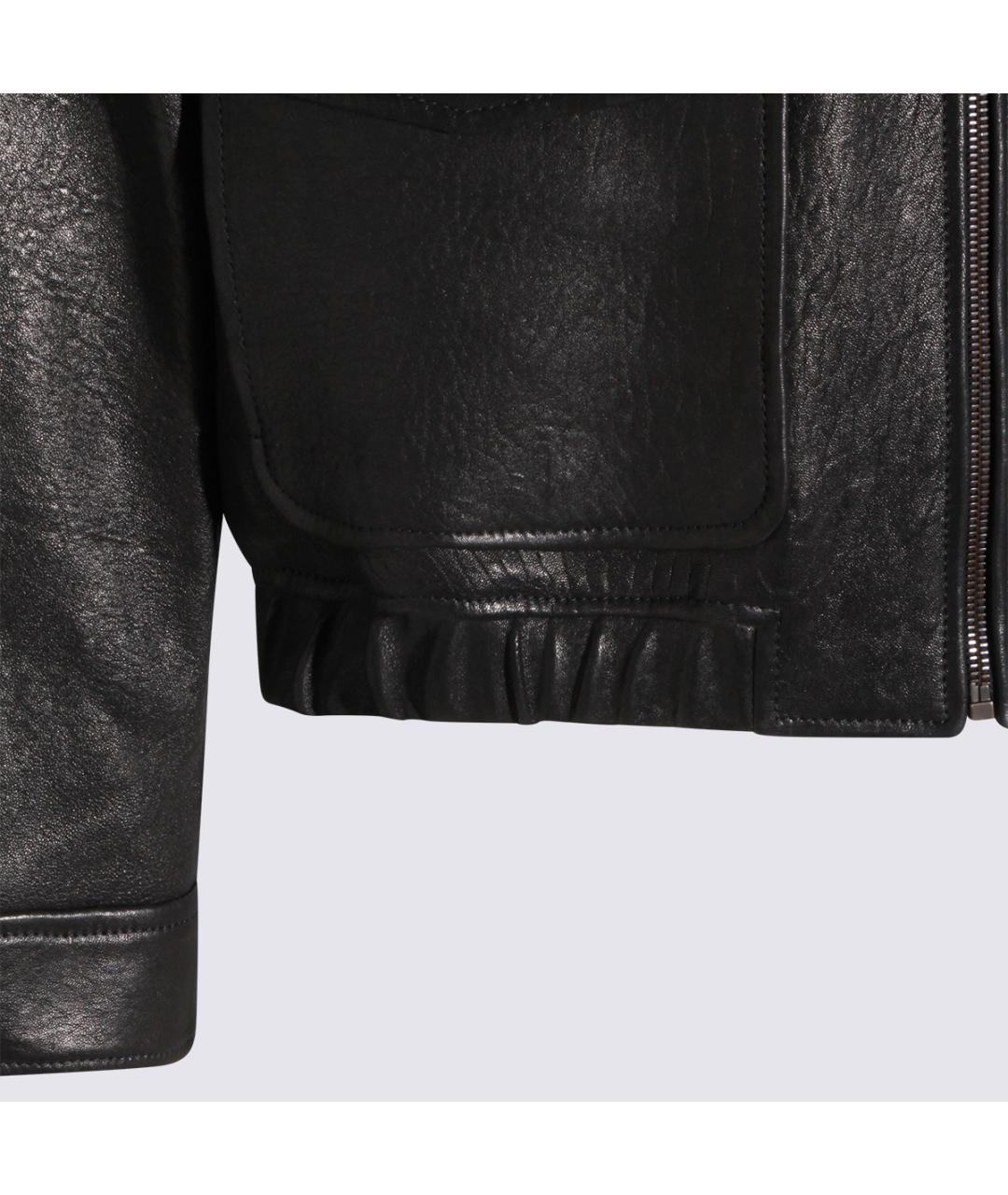 SAINT LAURENT Черная кожаная куртка, фото 3