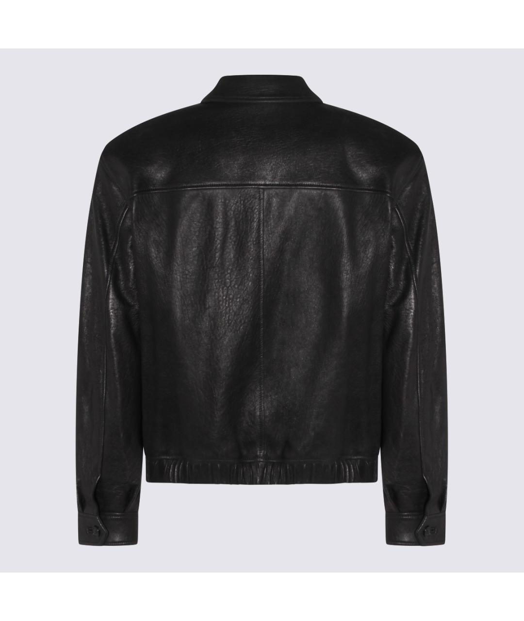 SAINT LAURENT Черная кожаная куртка, фото 2