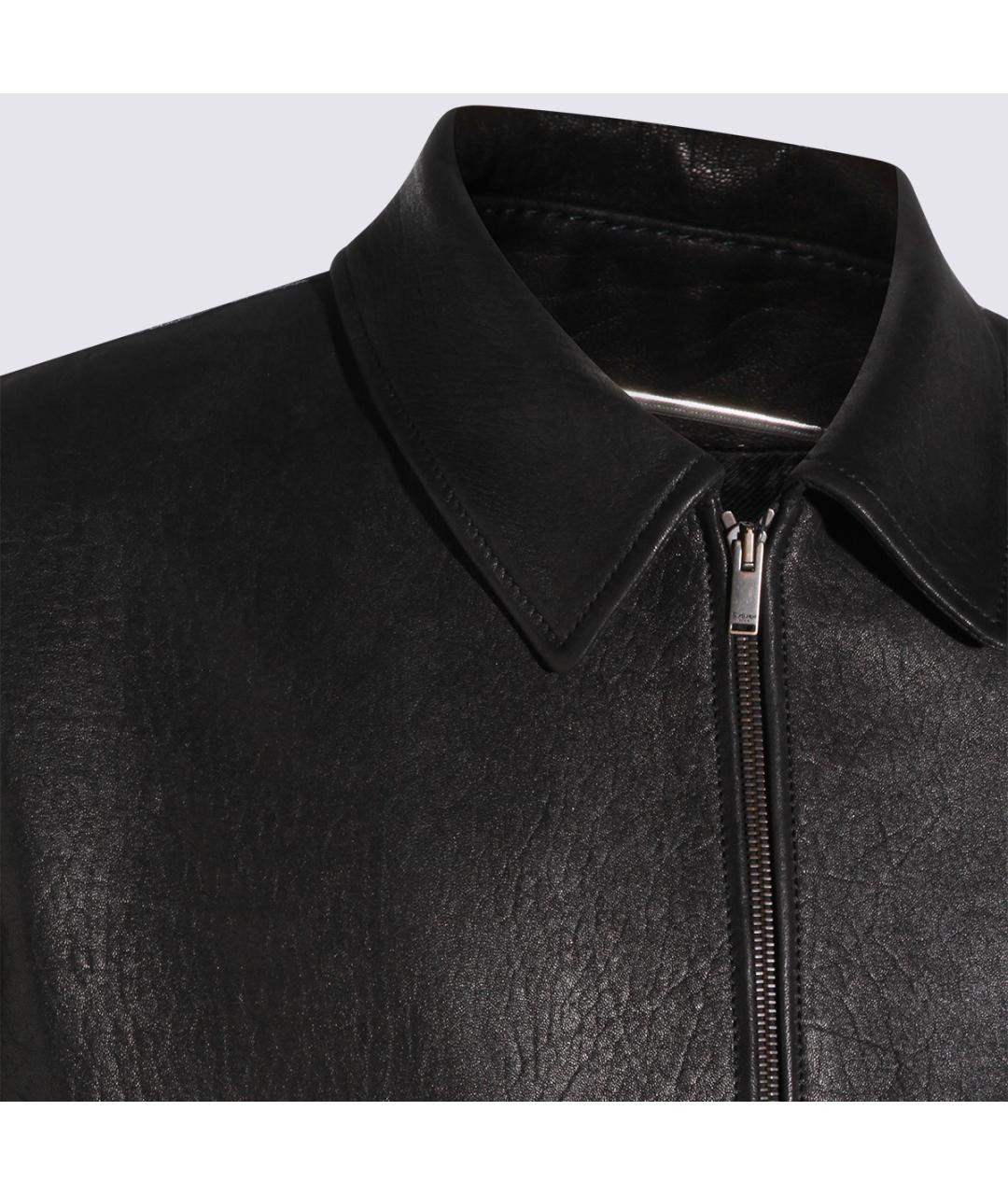 SAINT LAURENT Черная кожаная куртка, фото 4