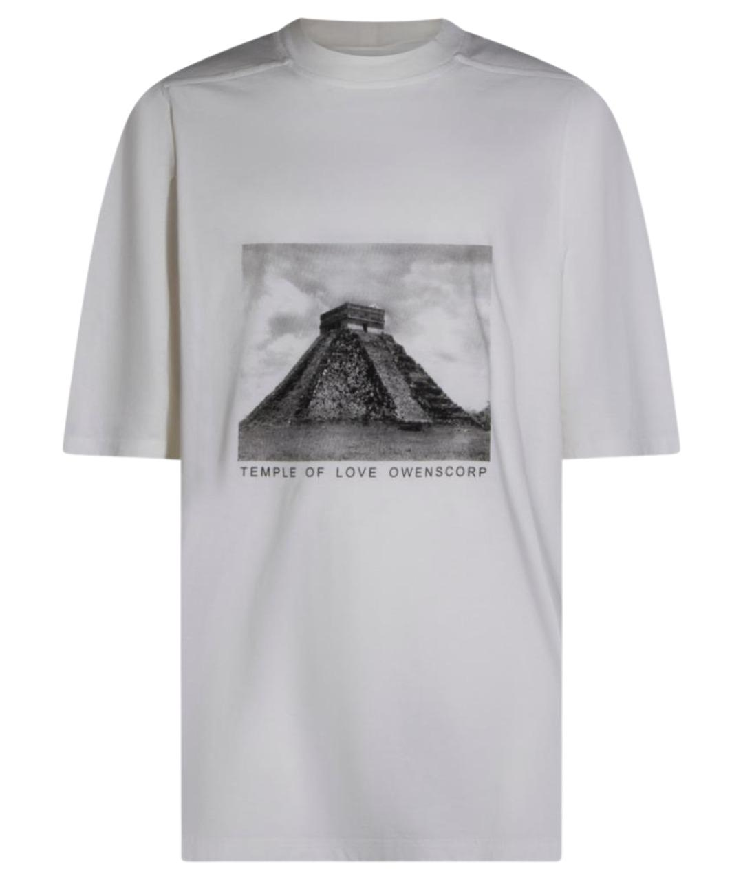 RICK OWENS DRKSHDW Белая хлопковая футболка, фото 1