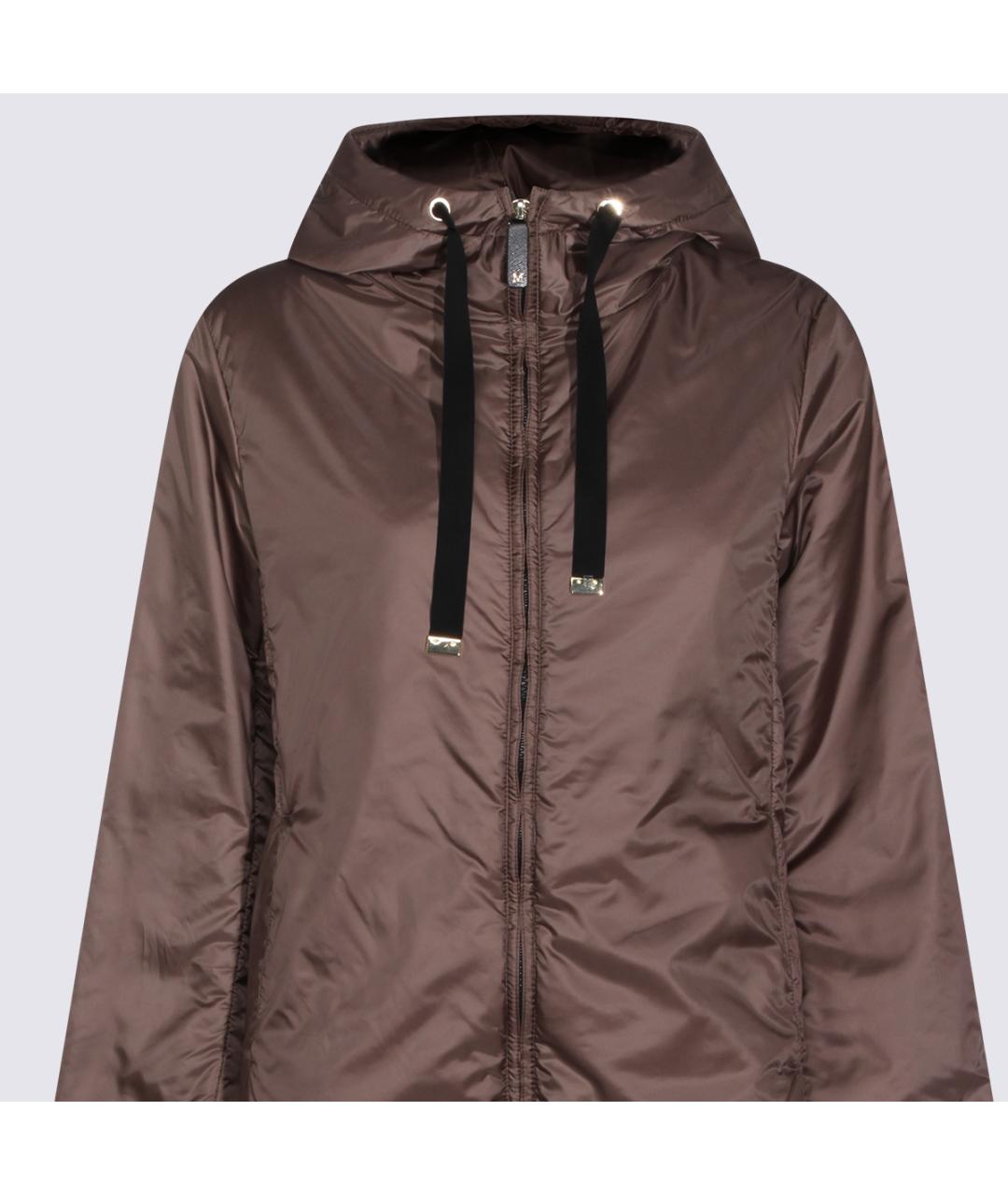 MAX MARA Коричневый полиэстеровый пуховик, фото 3