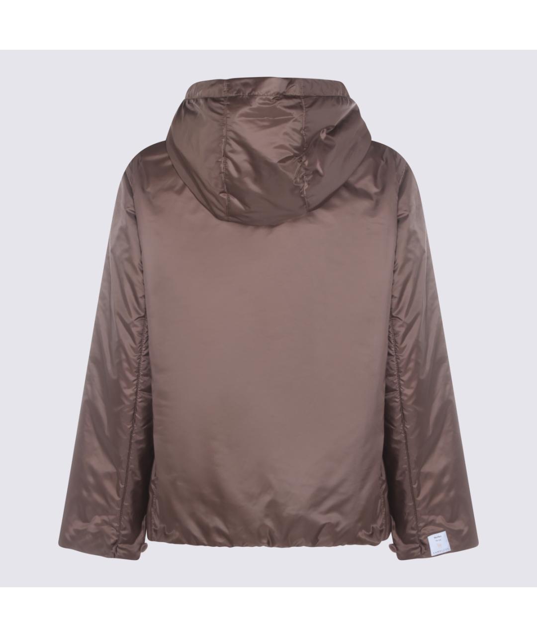 MAX MARA Коричневый полиэстеровый пуховик, фото 2