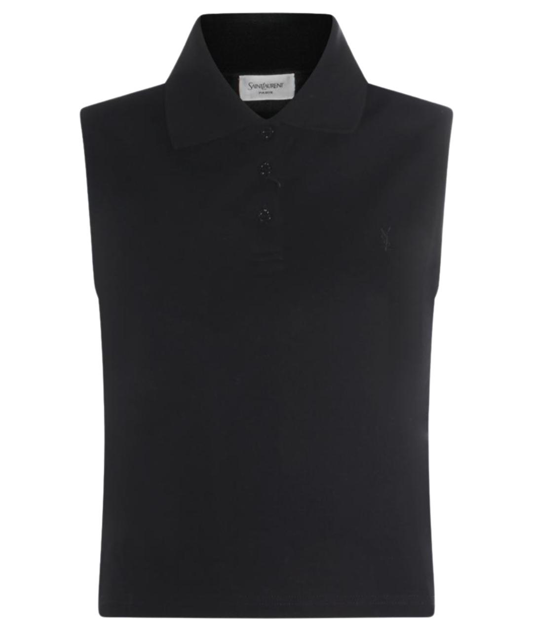 SAINT LAURENT Черная хлопковая майка, фото 1