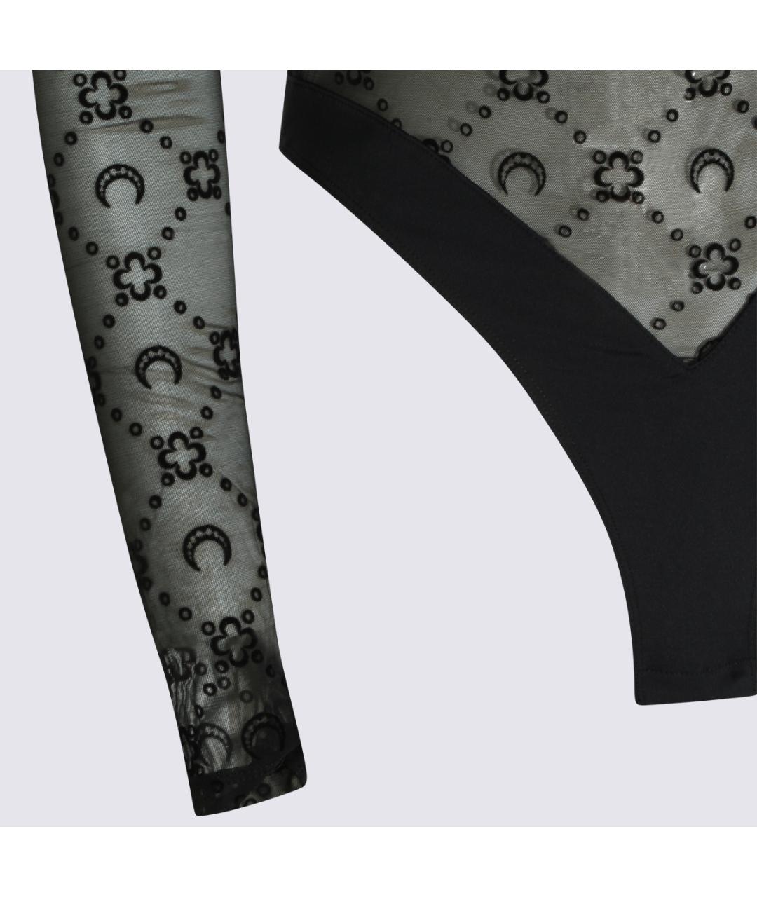 MARINE SERRE Черное полиамидовое боди, фото 4