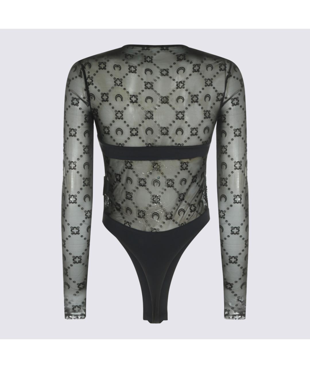 MARINE SERRE Черное полиамидовое боди, фото 2