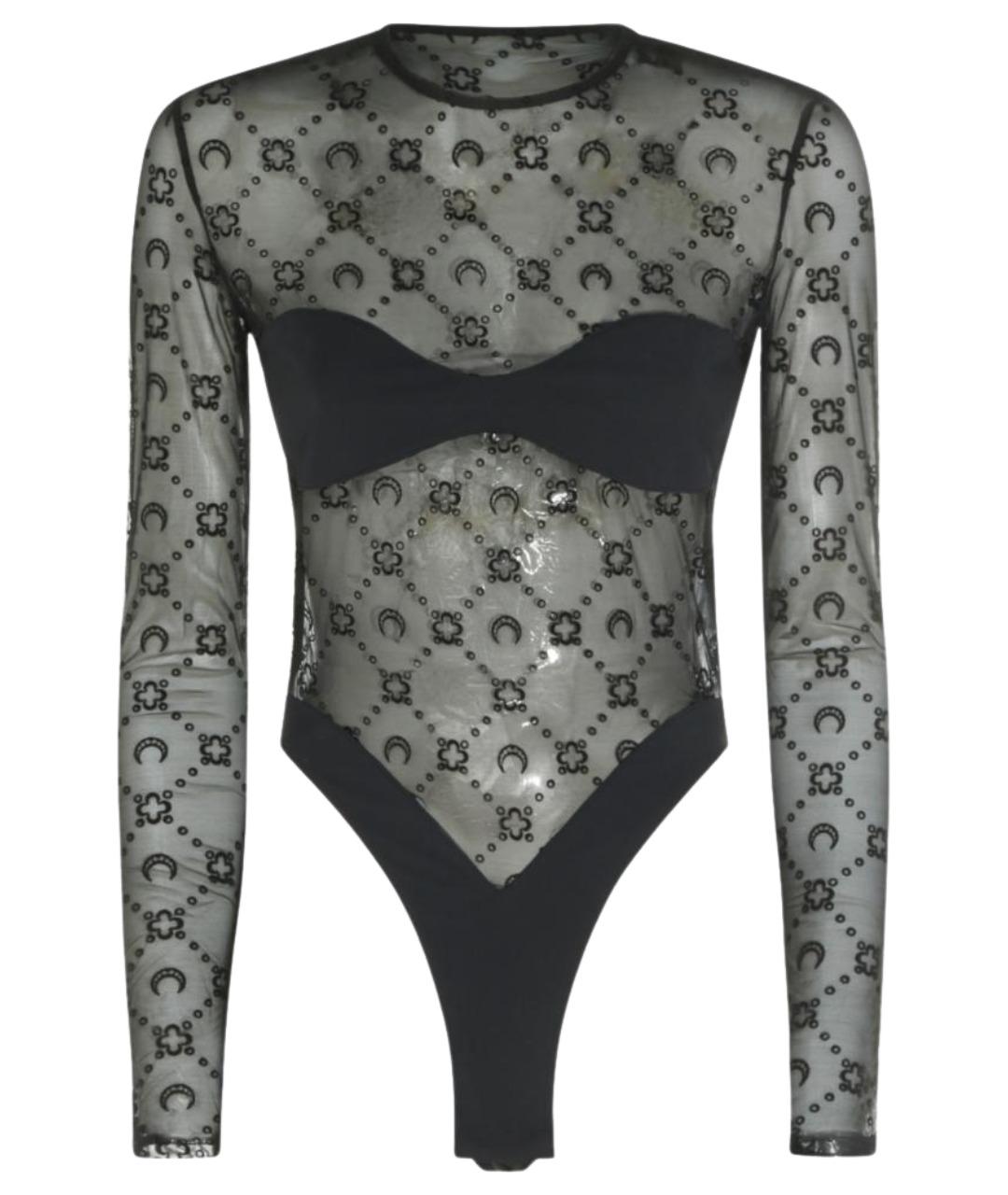 MARINE SERRE Черное полиамидовое боди, фото 1