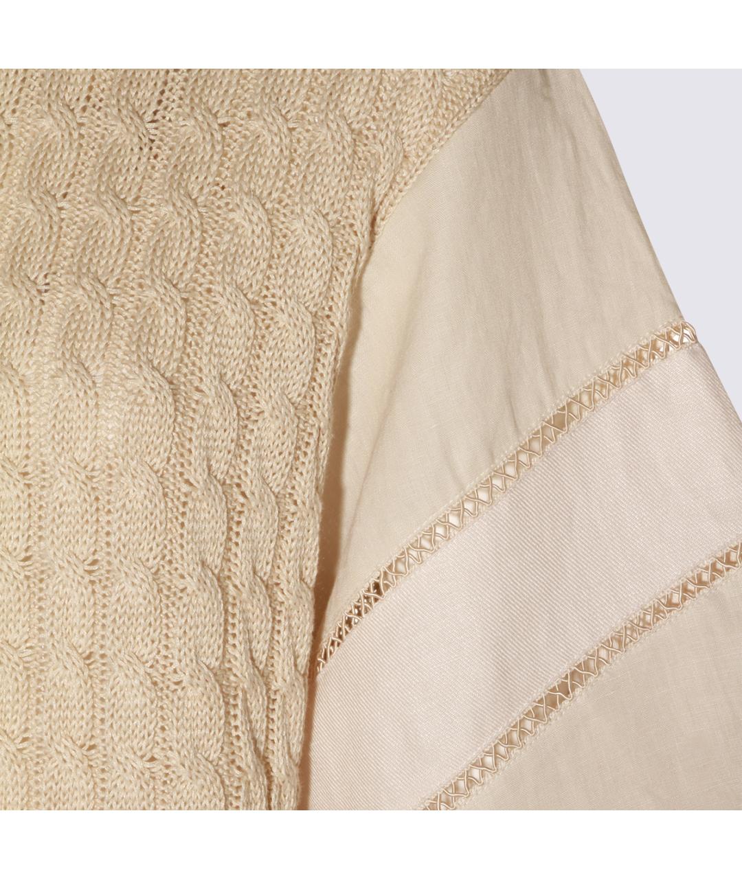 MAX MARA Бежевый льняной джемпер / свитер, фото 3