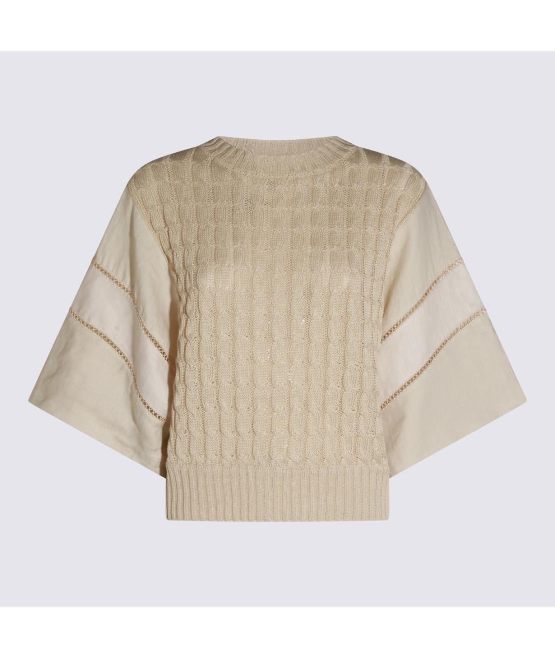 MAX MARA Бежевый льняной джемпер / свитер, фото 5