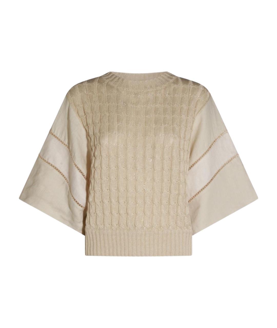 MAX MARA Бежевый льняной джемпер / свитер, фото 1