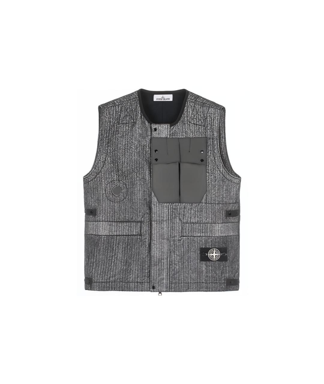 STONE ISLAND Черный жилет, фото 6