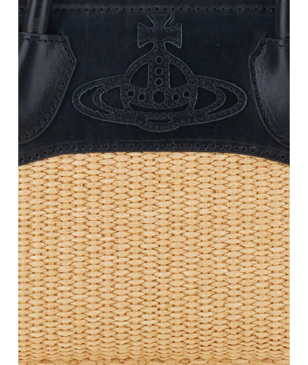 VIVIENNE WESTWOOD Бежевая пелетеная сумка тоут, фото 3