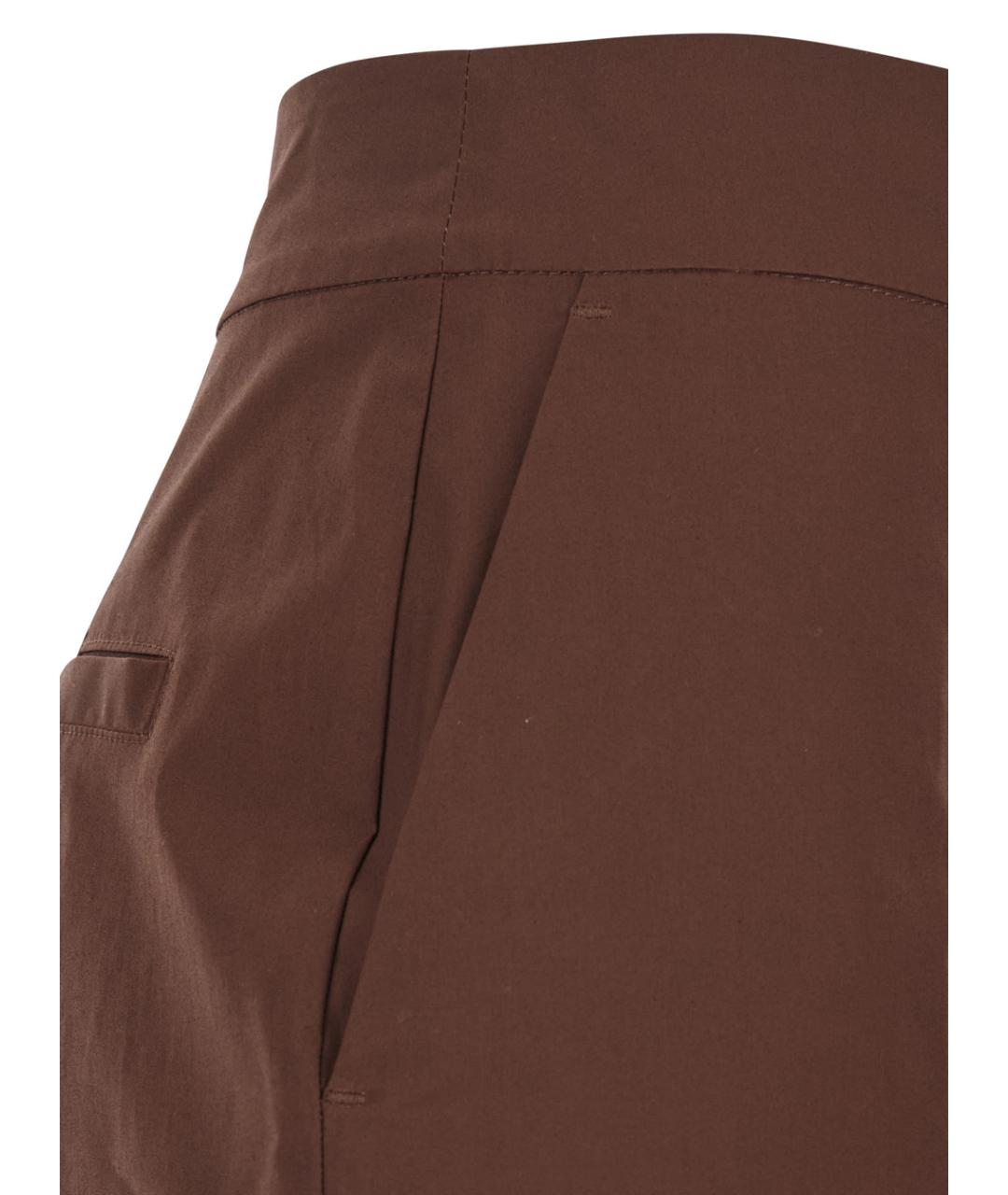 TWIN-SET Коричневые хлопковые брюки широкие, фото 3