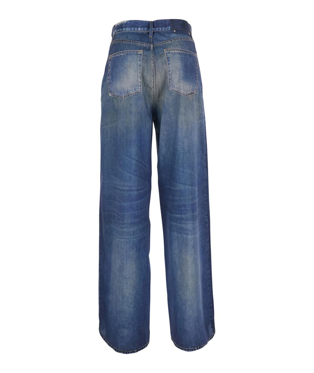 GOLDEN GOOSE DELUXE BRAND Синие хлопковые прямые джинсы, фото 2