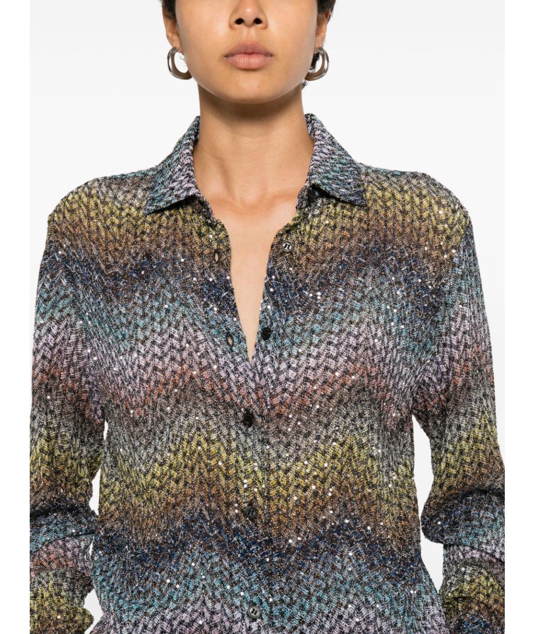 MISSONI Синяя вискозная рубашка, фото 3