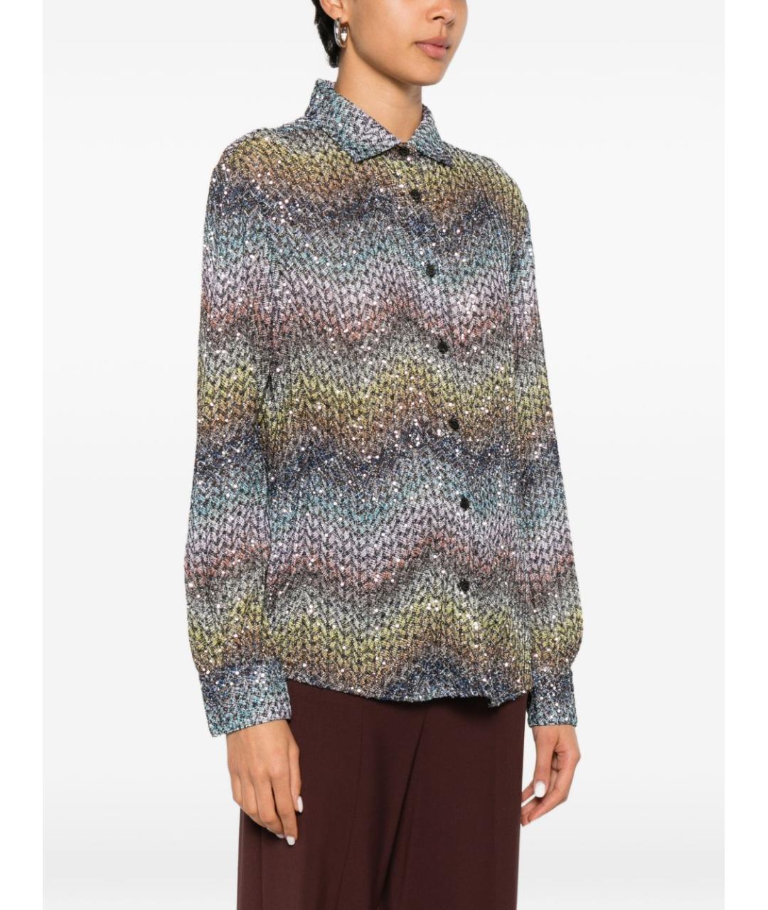 MISSONI Синяя вискозная рубашка, фото 4