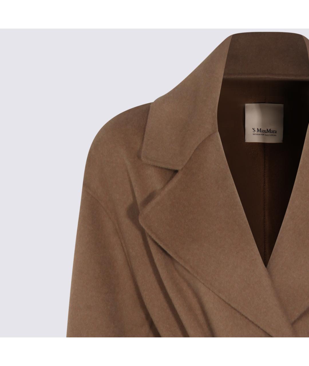 'S MAX MARA Бежевое кашемировое пальто, фото 4