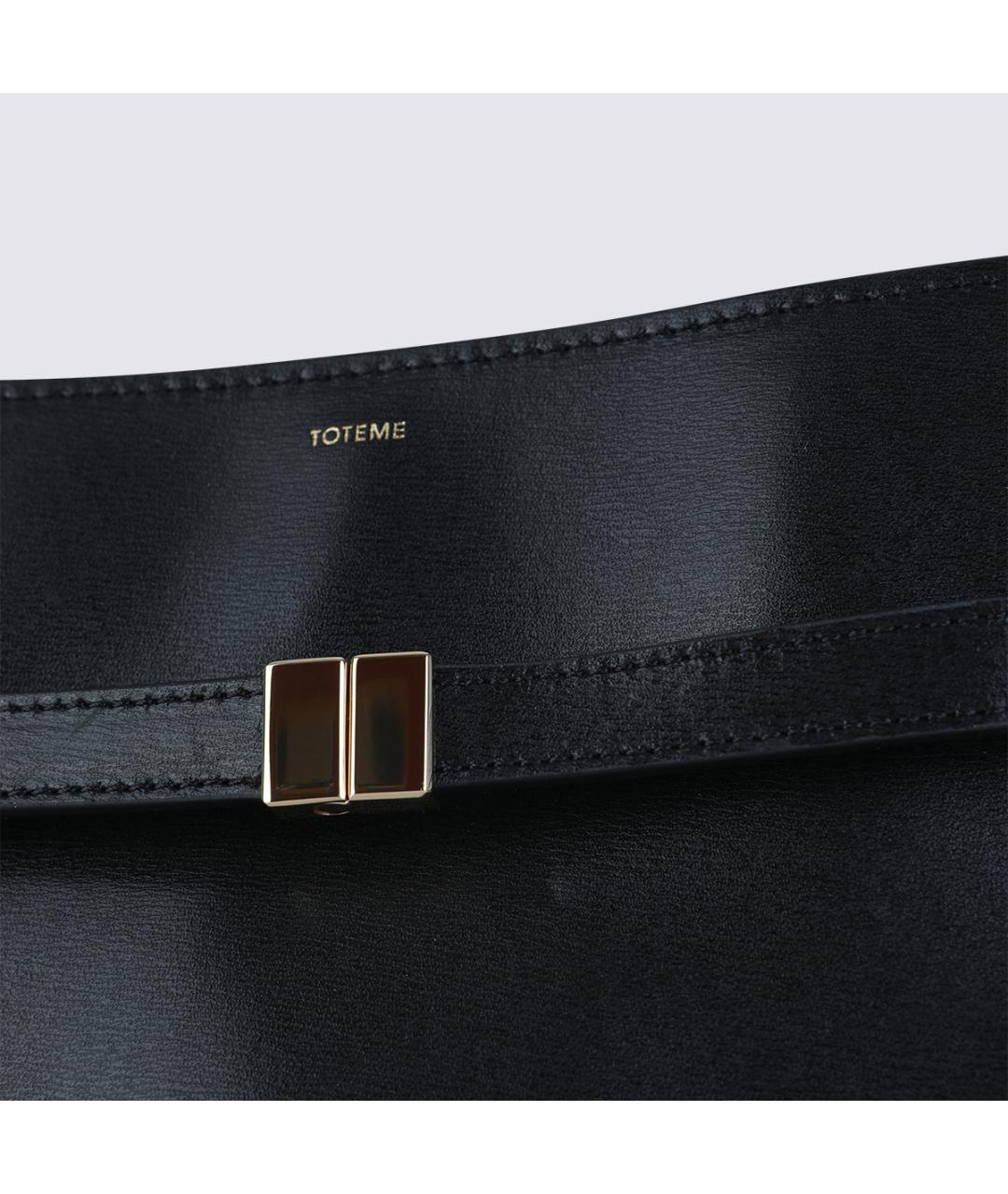 TOTEME Черная кожаная сумка через плечо, фото 4