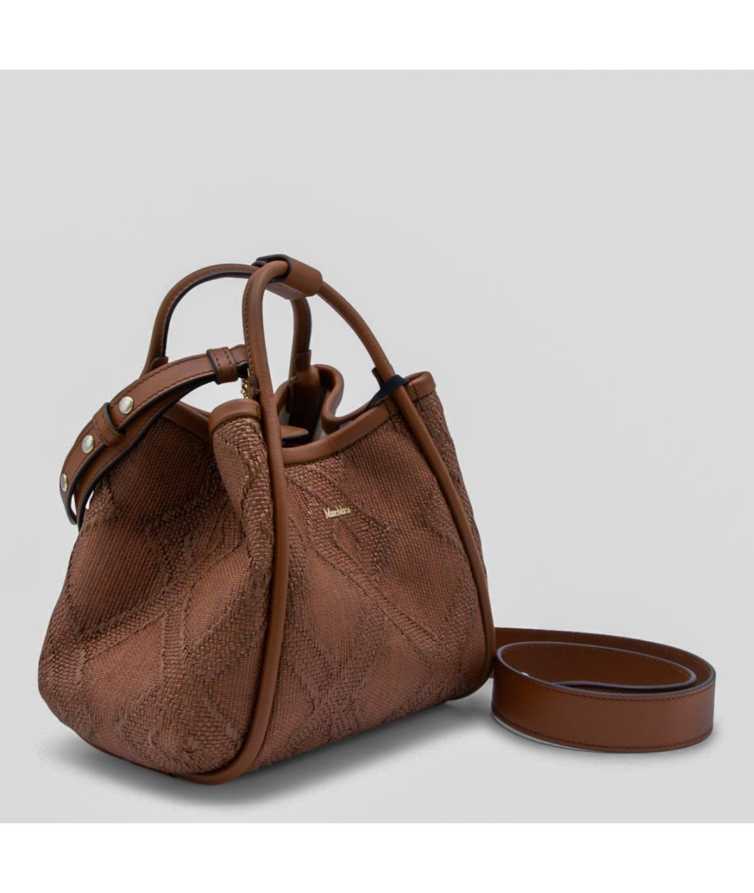 MAX MARA Коричневая синтетическая сумка с короткими ручками, фото 2