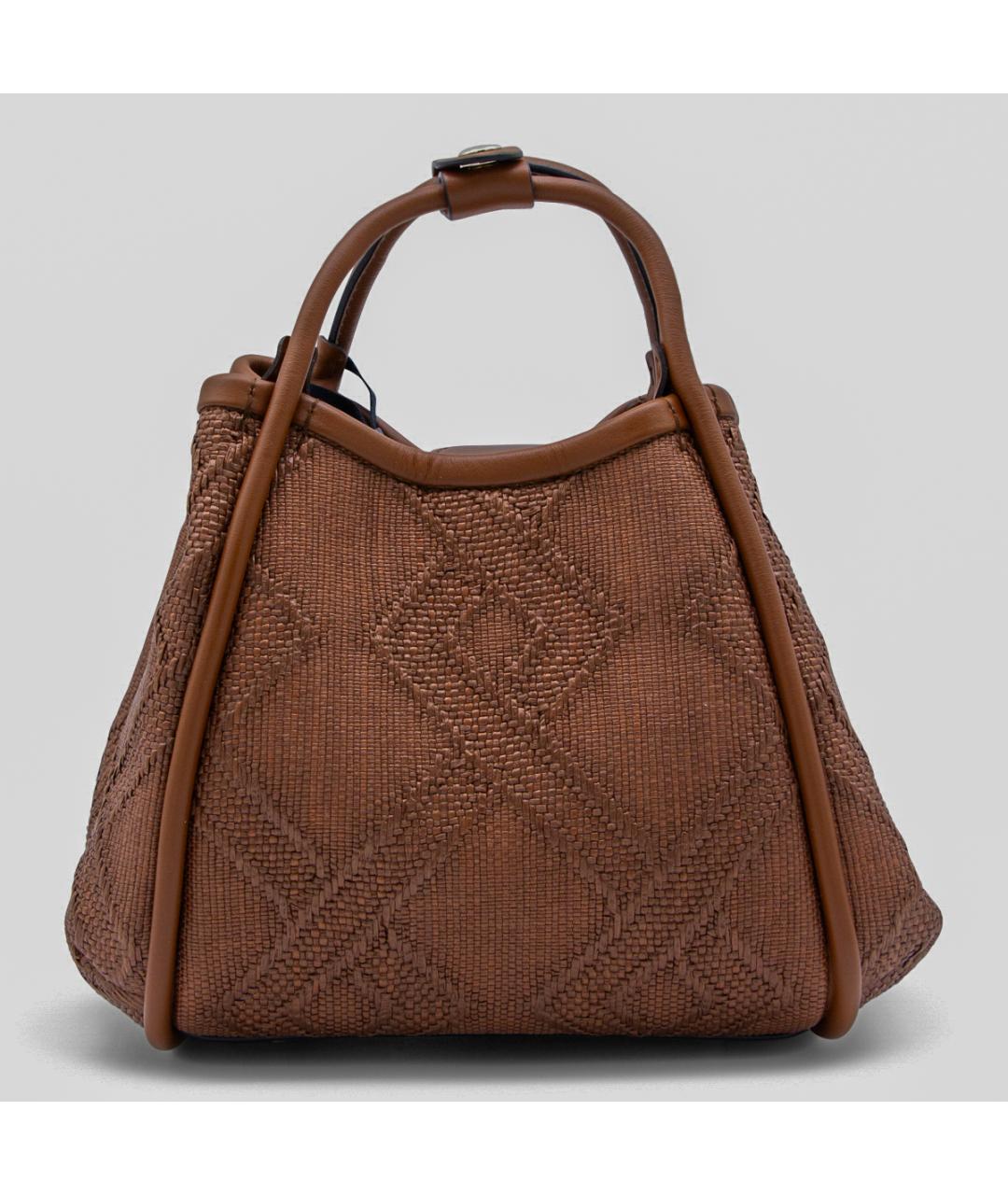 MAX MARA Коричневая синтетическая сумка с короткими ручками, фото 3