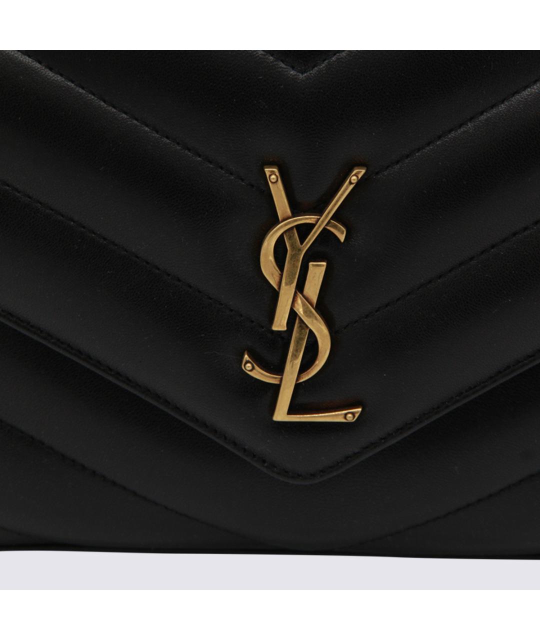 SAINT LAURENT Черная кожаная сумка через плечо, фото 4