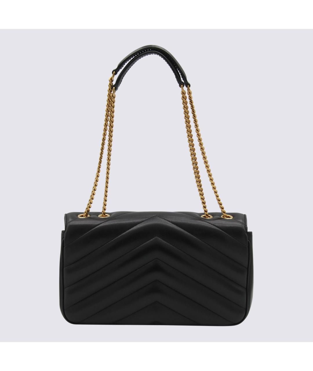 SAINT LAURENT Черная кожаная сумка через плечо, фото 3