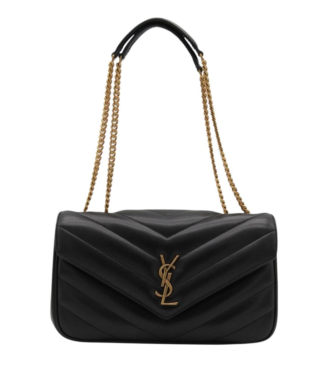 SAINT LAURENT Черная кожаная сумка через плечо, фото 1