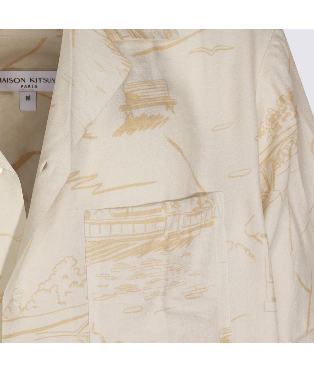 MAISON KITSUNE Бежевая кэжуал рубашка, фото 3