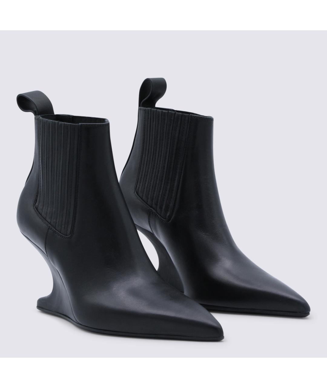 RICK OWENS Черные кожаные ботильоны, фото 2