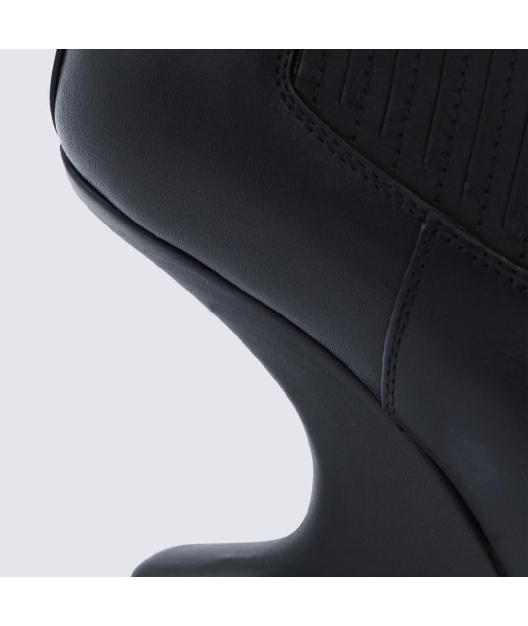 RICK OWENS Черные кожаные ботильоны, фото 4