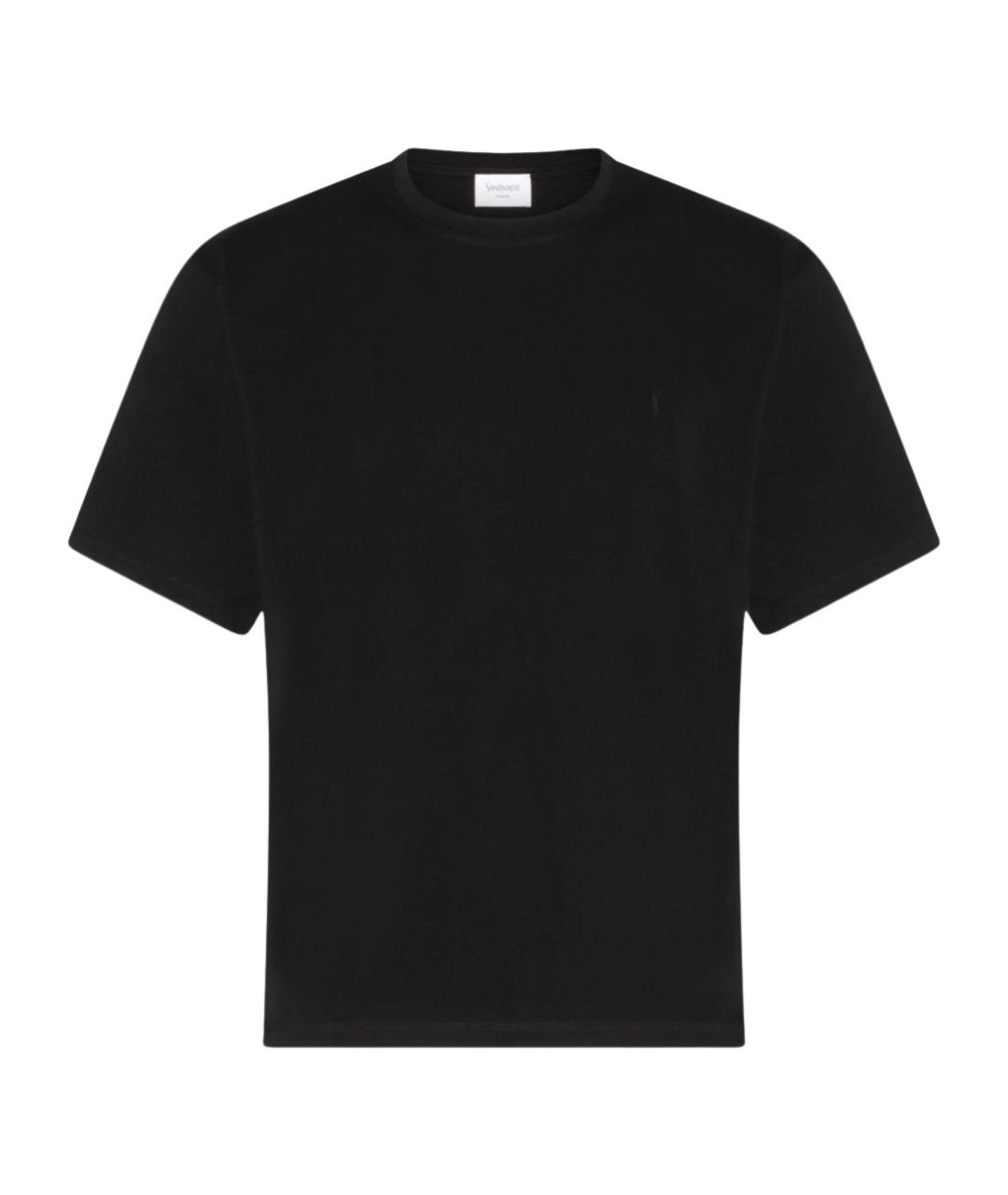 SAINT LAURENT Черная хлопковая футболка, фото 1