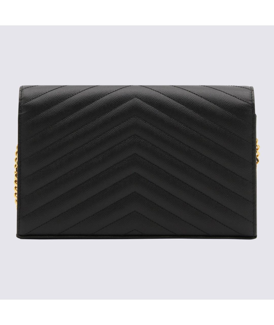 SAINT LAURENT Черная кожаная сумка через плечо, фото 2