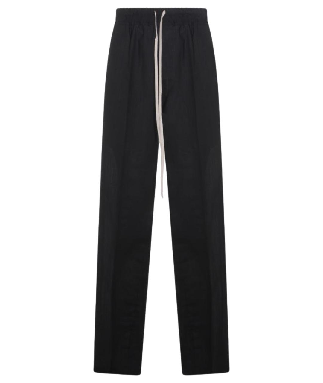 RICK OWENS Черные кашемировые прямые брюки, фото 1