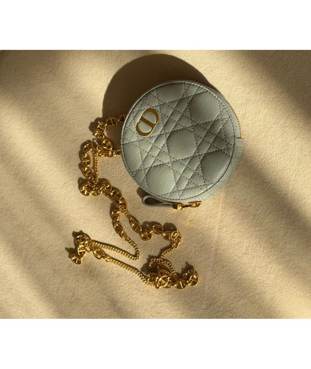 CHRISTIAN DIOR Голубая кожаная сумка через плечо, фото 5