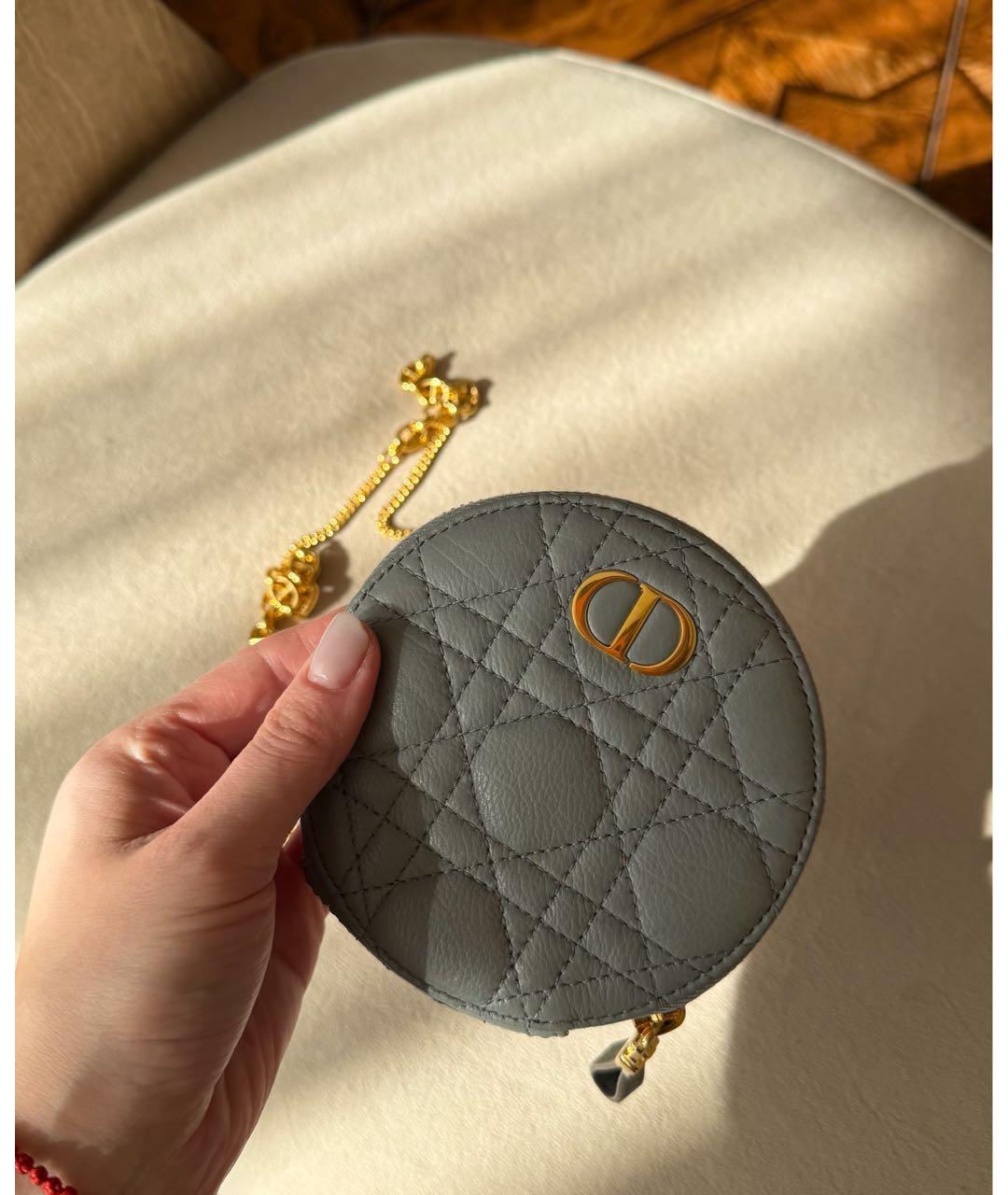 CHRISTIAN DIOR Голубая кожаная сумка через плечо, фото 2