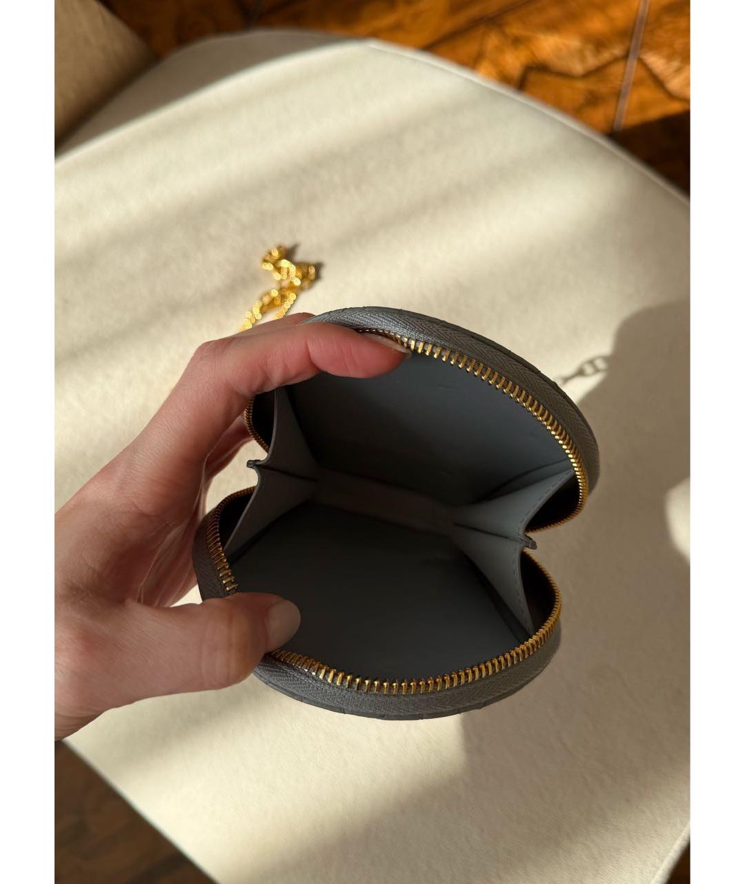 CHRISTIAN DIOR Голубая кожаная сумка через плечо, фото 3