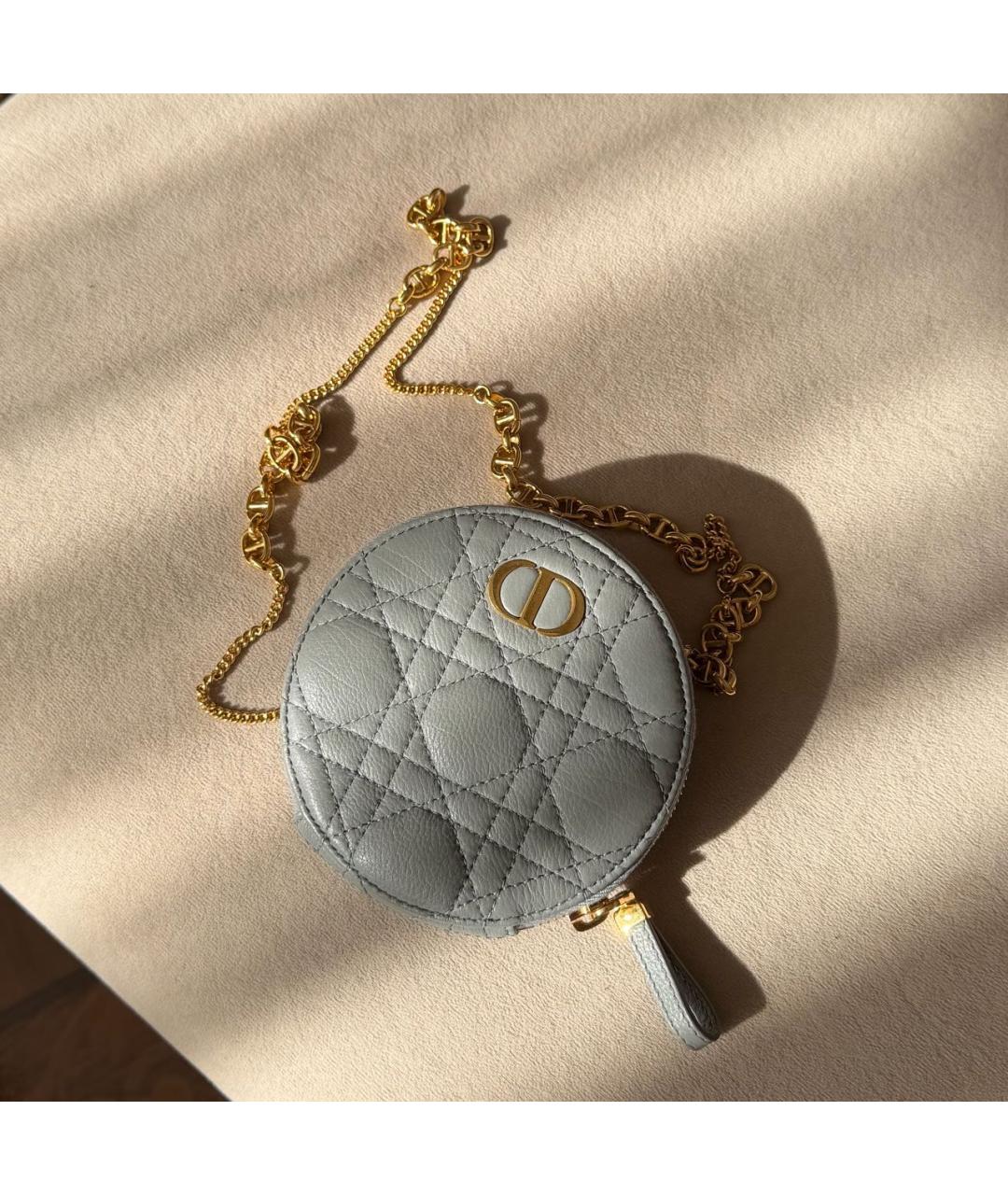 CHRISTIAN DIOR Голубая кожаная сумка через плечо, фото 6