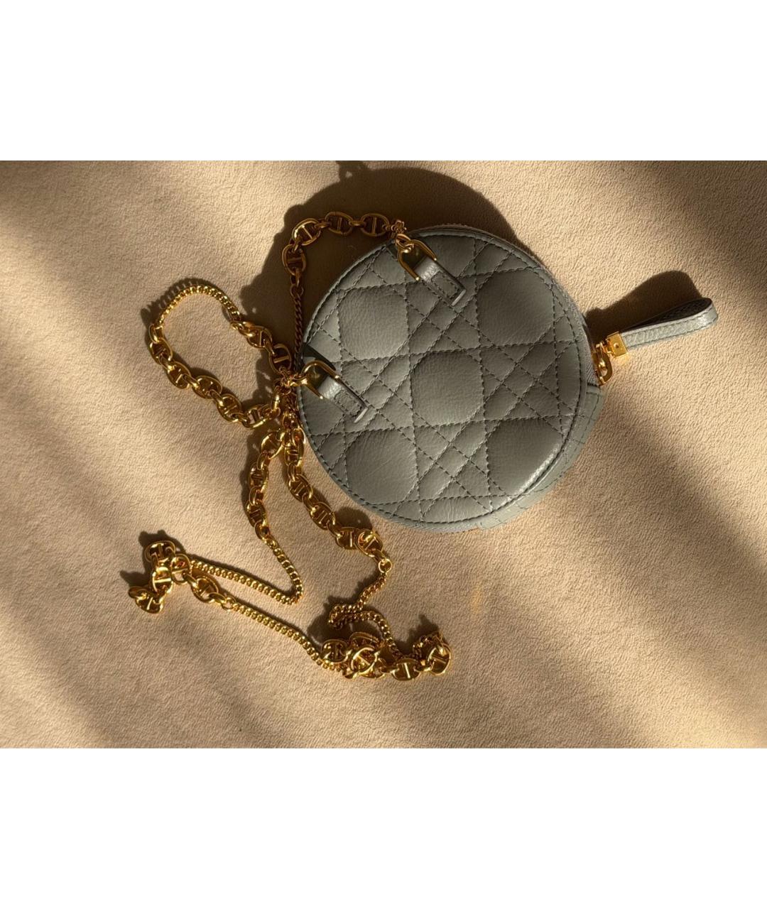 CHRISTIAN DIOR Голубая кожаная сумка через плечо, фото 4