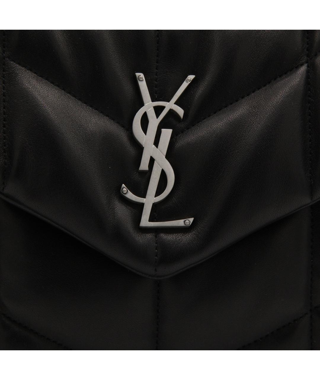 SAINT LAURENT Черная кожаная сумка через плечо, фото 4