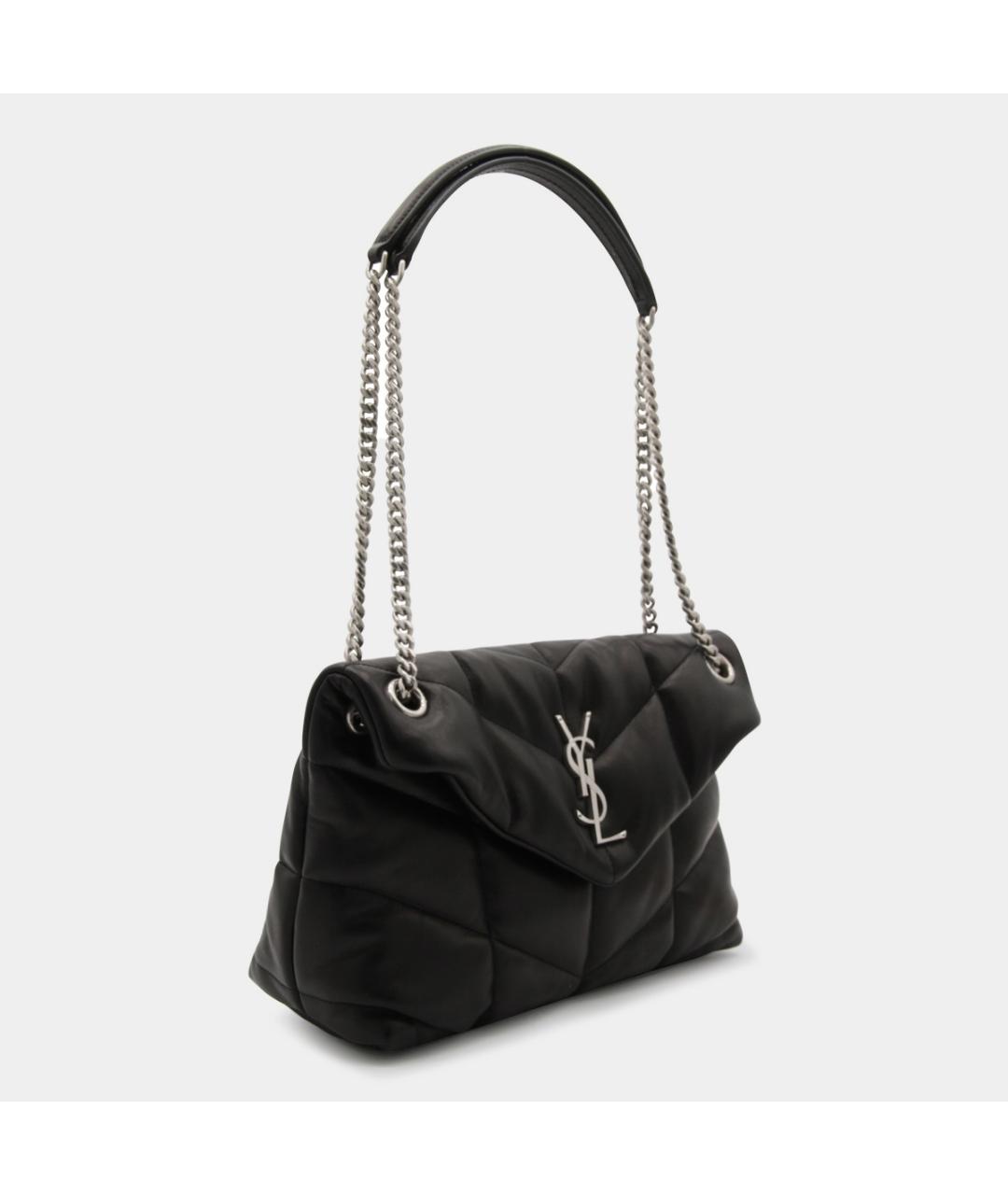SAINT LAURENT Черная кожаная сумка через плечо, фото 2