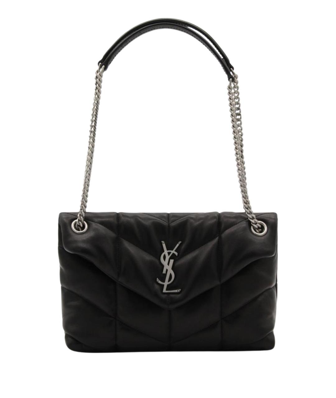 SAINT LAURENT Черная кожаная сумка через плечо, фото 1