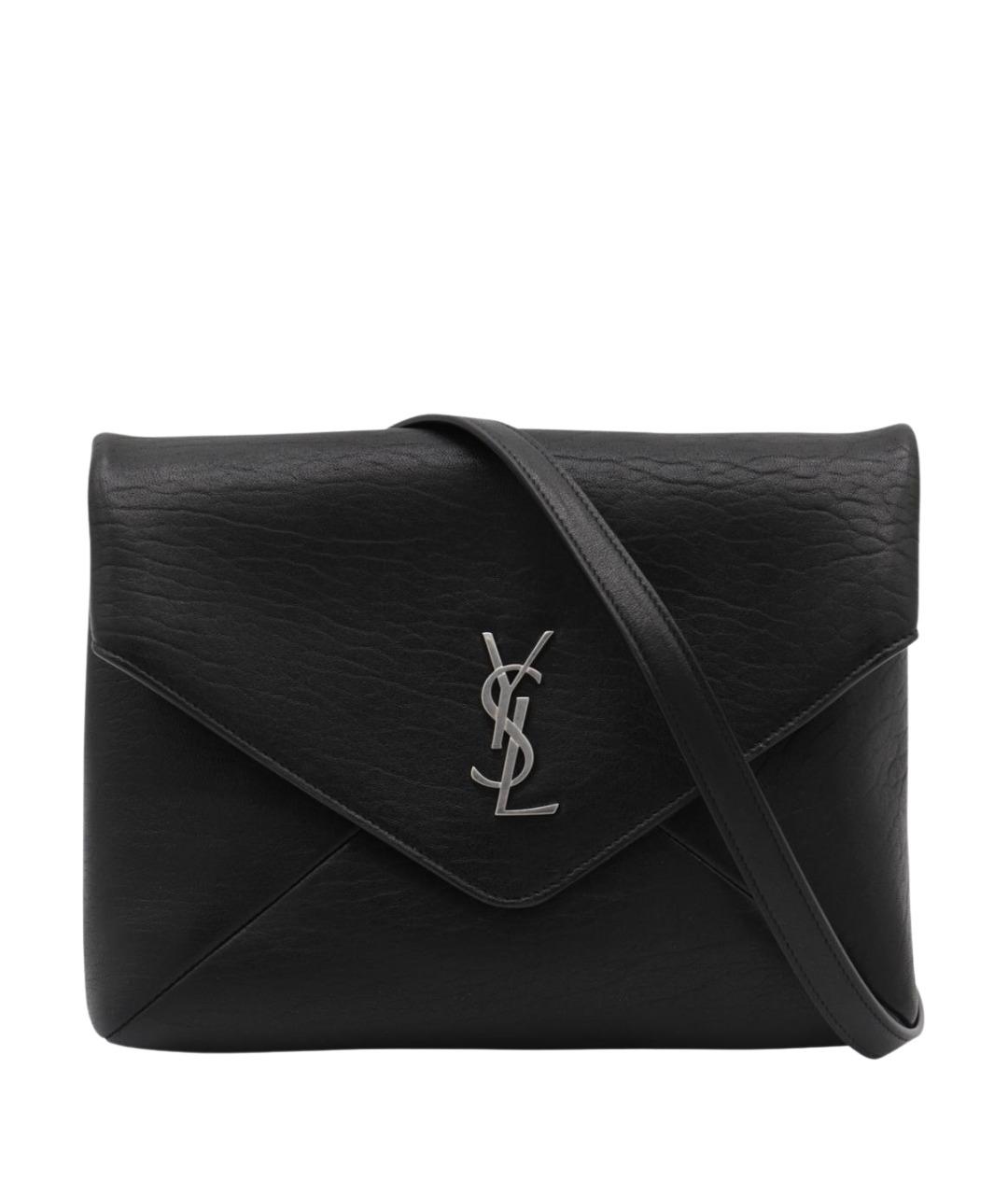 SAINT LAURENT Черная кожаная сумка на плечо, фото 1