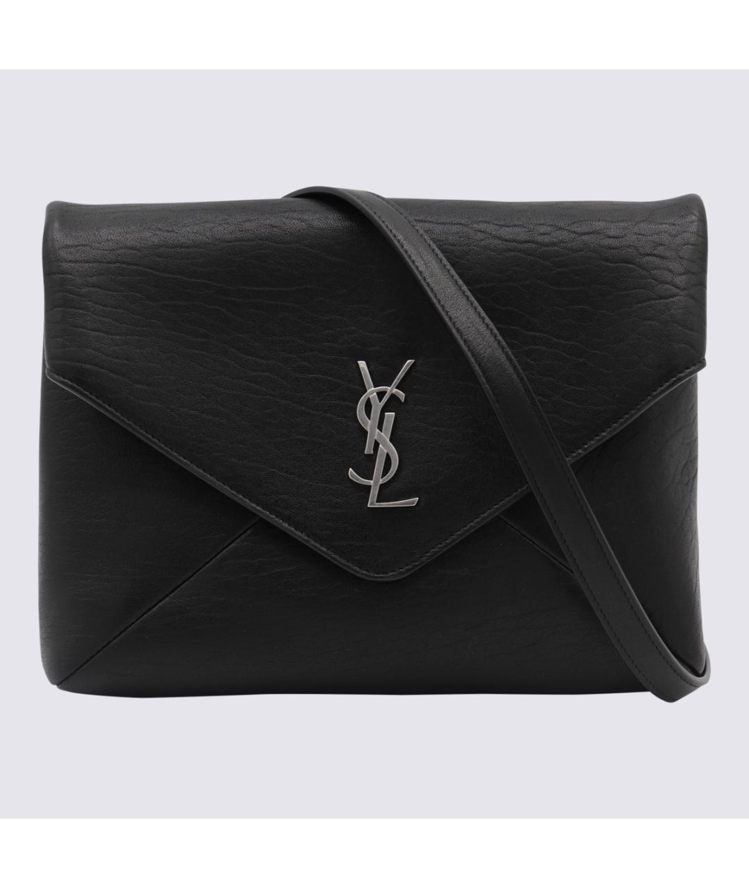 SAINT LAURENT Черная кожаная сумка на плечо, фото 3