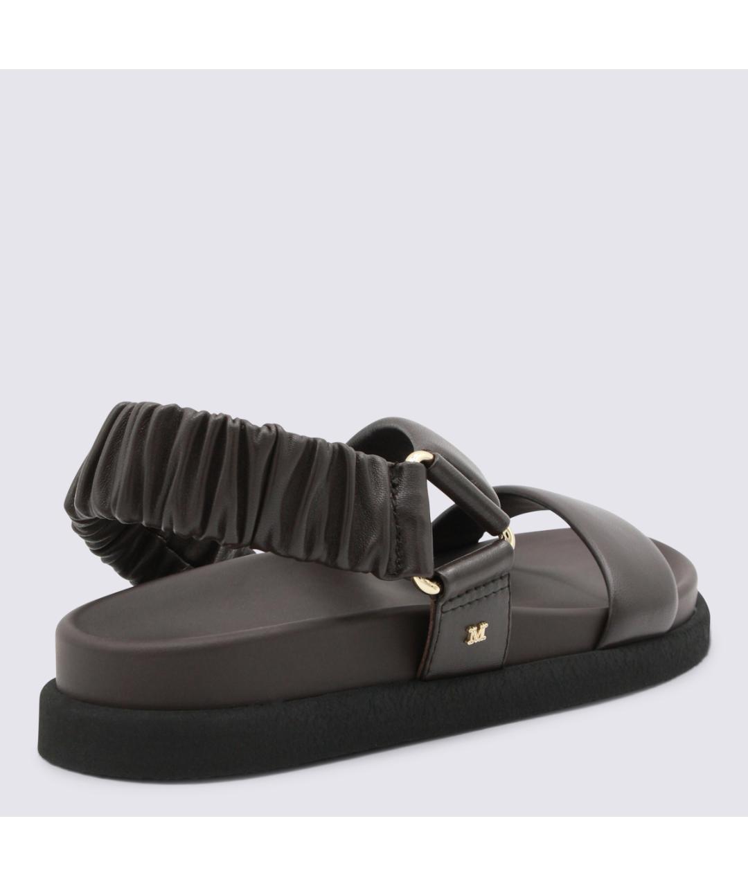 MAX MARA Коричневые кожаные сандалии, фото 3