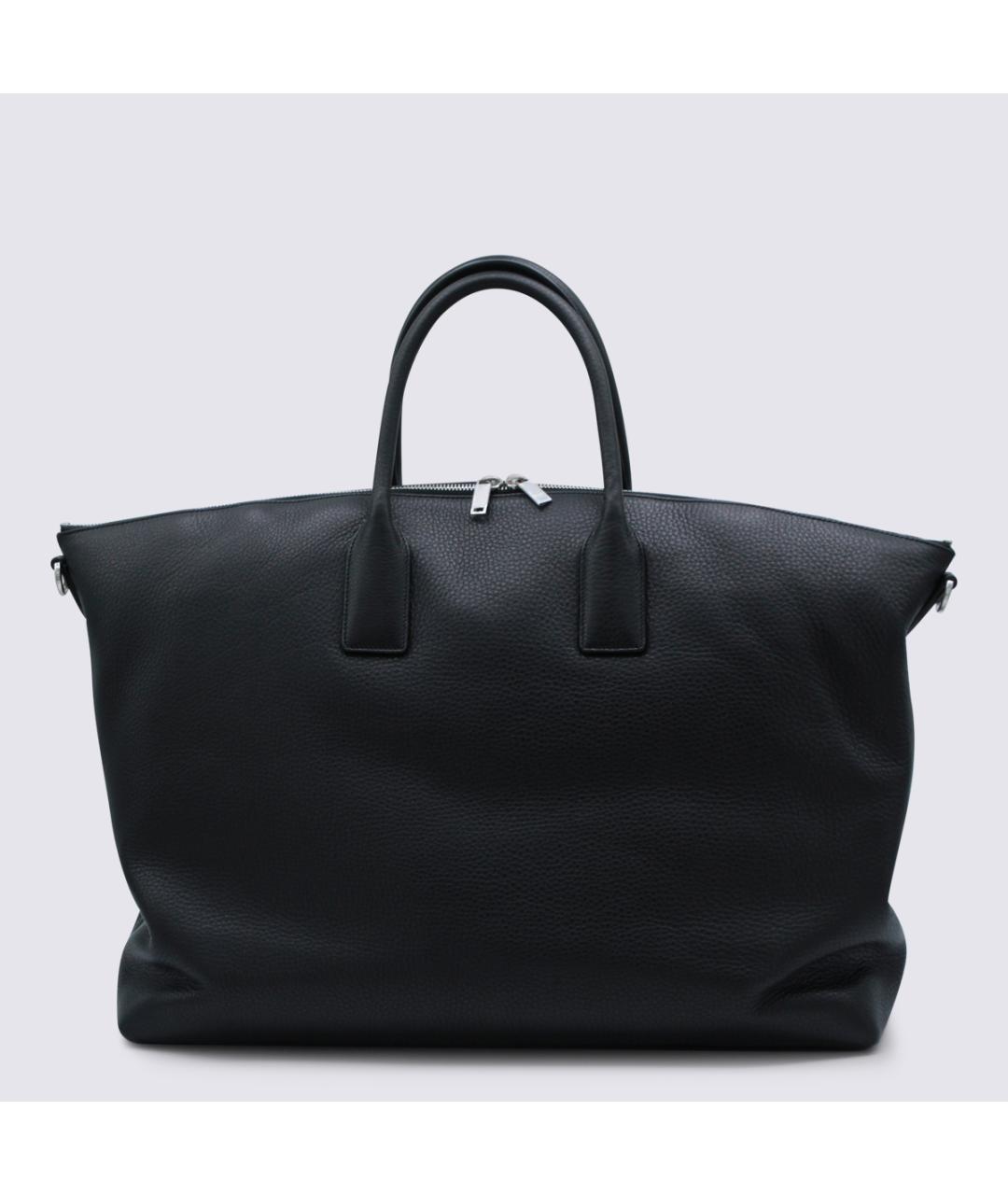 SAINT LAURENT Черная кожаная сумка тоут, фото 3