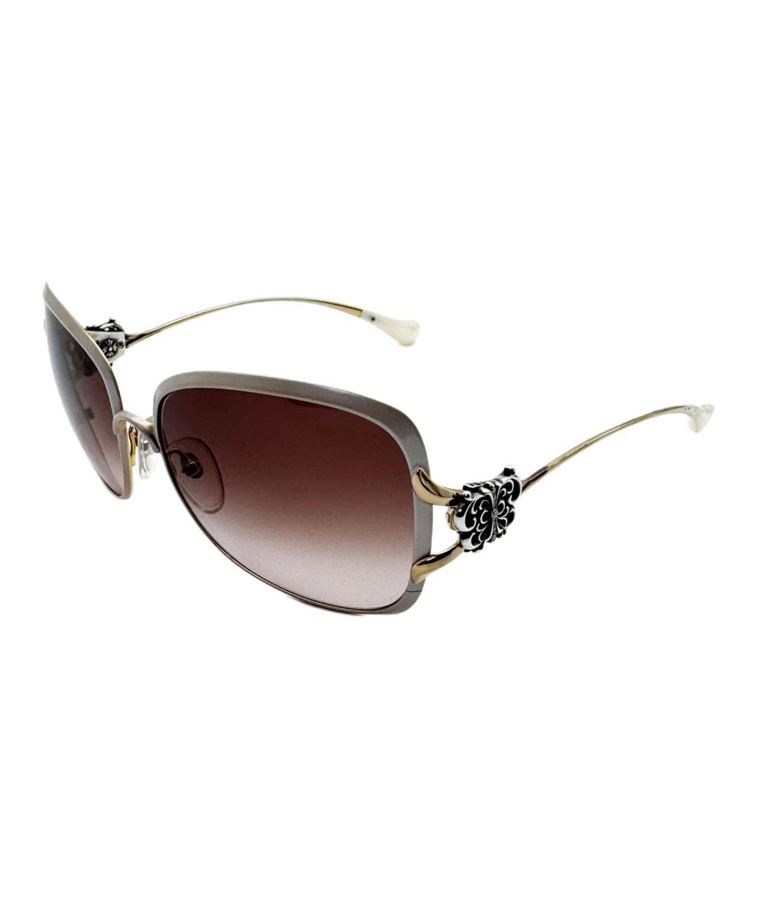 CHROME HEARTS Коричневые металлические солнцезащитные очки, фото 1