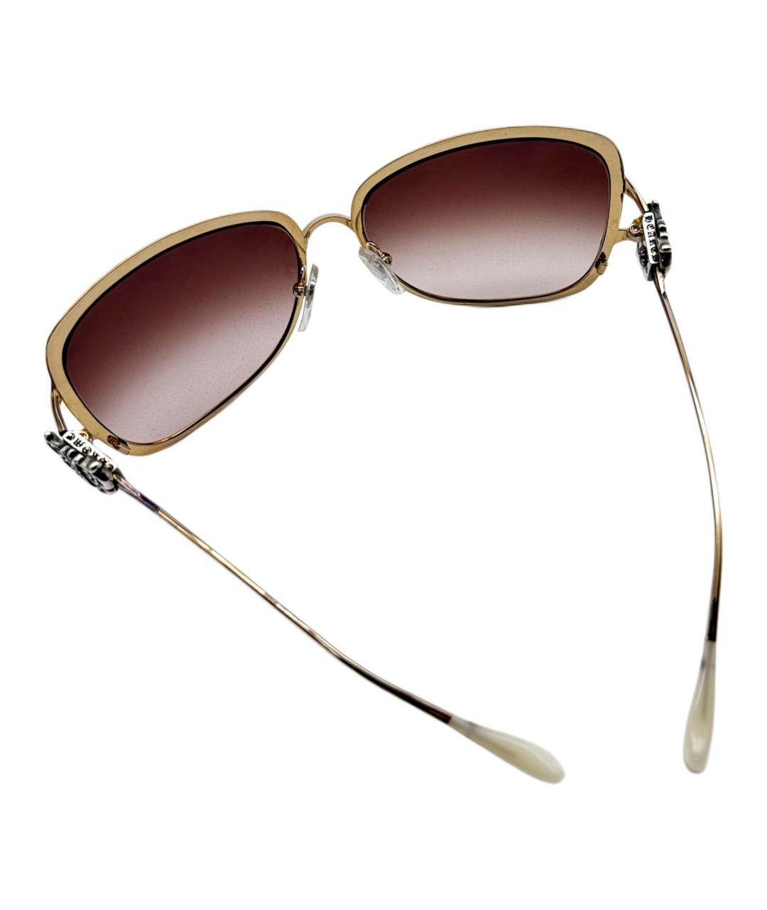 CHROME HEARTS Коричневые металлические солнцезащитные очки, фото 5