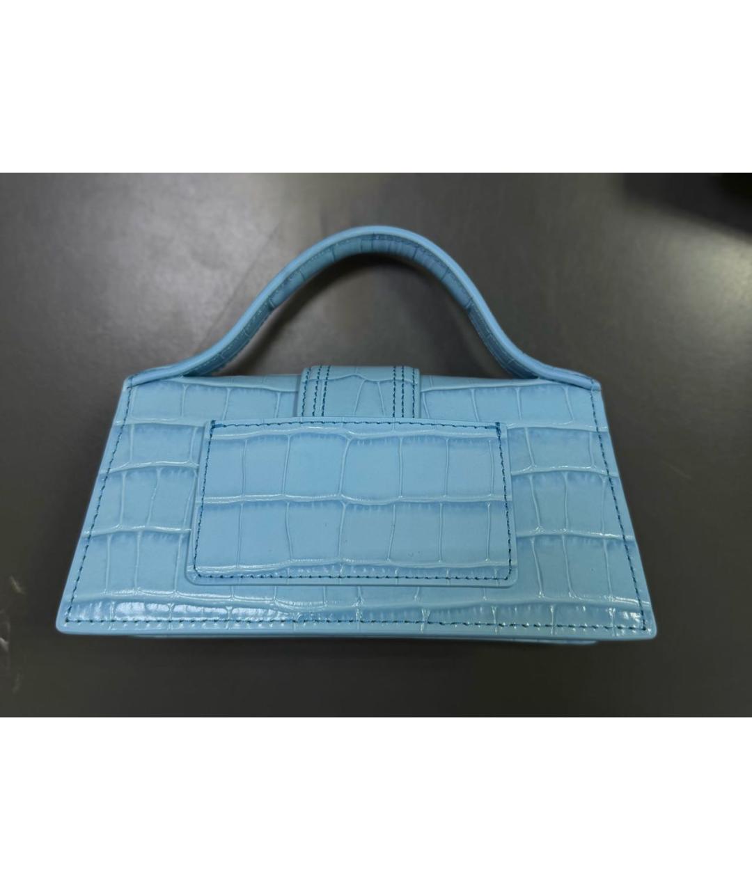 JACQUEMUS Голубая кожаная сумка с короткими ручками, фото 3