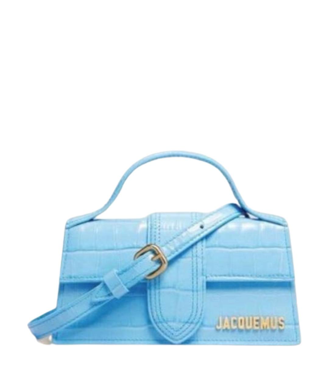 JACQUEMUS Голубая кожаная сумка с короткими ручками, фото 1