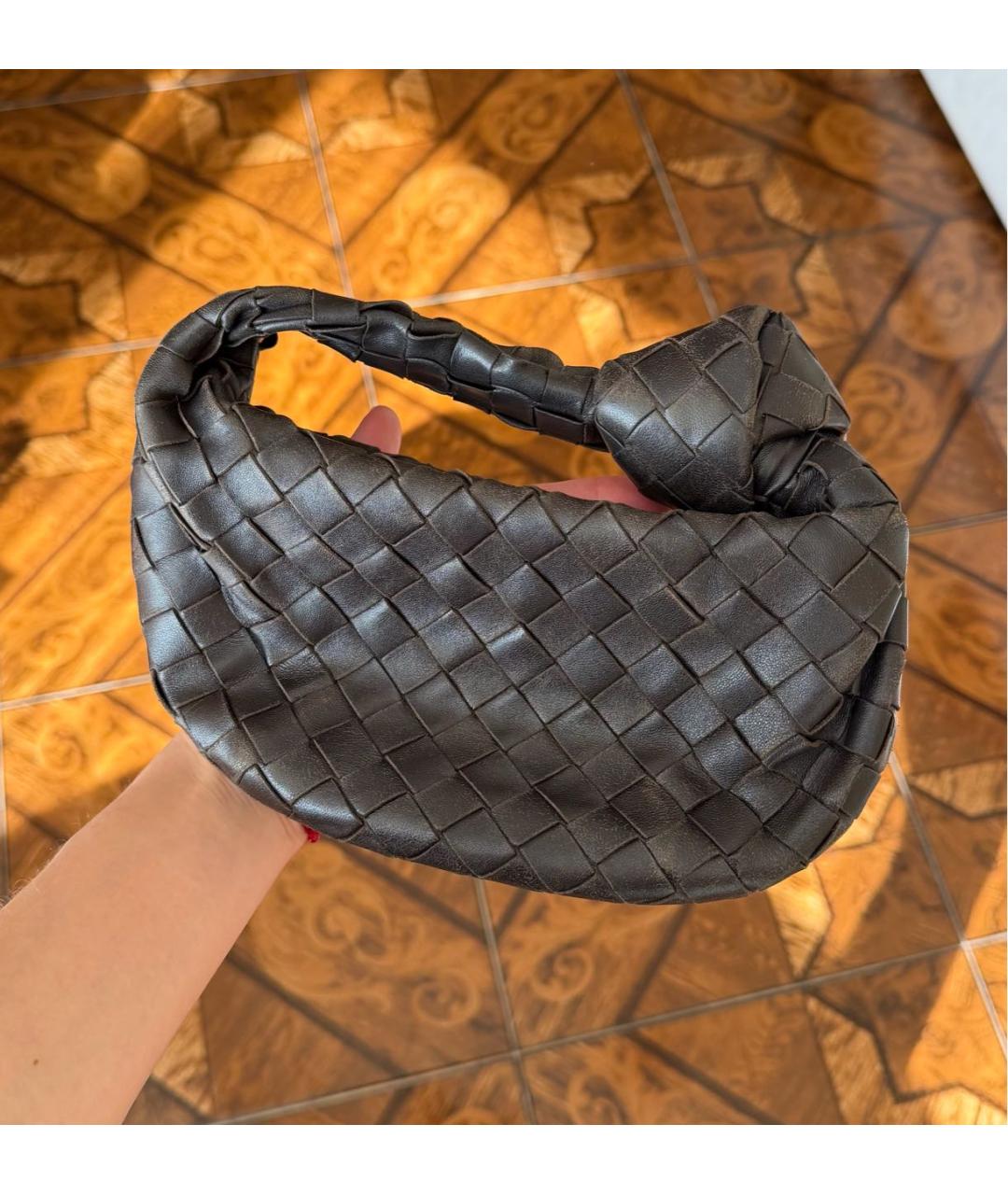 BOTTEGA VENETA Коричневая кожаная сумка с короткими ручками, фото 2